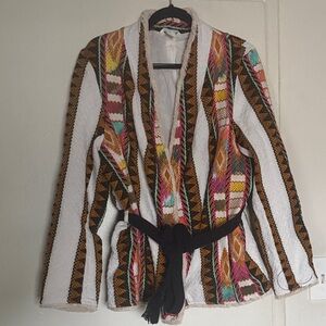 H&M Colorful M Patterned Women's Blazer w/ Waist tie